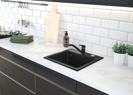 Mosogatótálca, Deante Zorba gránit mosogatótálca, 1 medencés, grafit ZQZ_2103