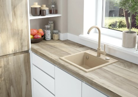 Mosogatótálca, Deante Zorba gránit mosogatótálca, 1 medencés, bézs ZQZ_5103