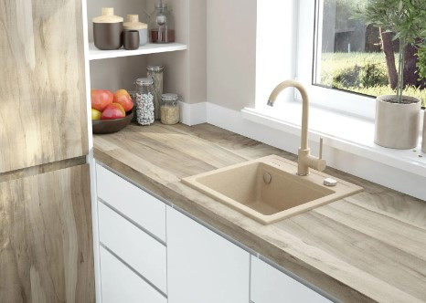 Mosogatótálca, Deante Zorba 1 medencés gránit mosogató, homok ZQZ_7103