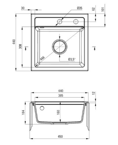 Mosogatótálca, Deante Zorba 1 medencés gránit mosogató, homok ZQZ_7103