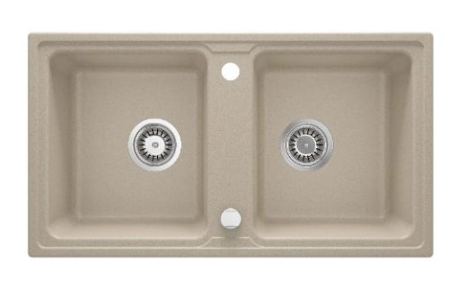 Mosogatótálca, Deante Zorba 2 medencés gránit mosogató, homok ZQZ_7203