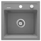 Mosogatótálca, Deante Zorba 1 medencés gránit mosogató, metálszürke ZQZ_S103