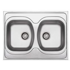   Mosogatótálca, Deante Tango 2 medencés, acél mosogató, szatén ZM6_020N
