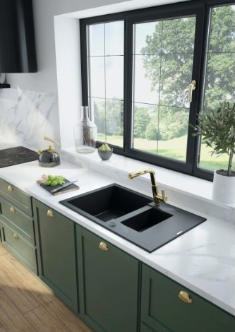 Mosogatótálca, Deante Andante 1,5 medencés mosogató csepegtetővel, antracit metál ZQN_T513