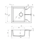 Mosogatótálca, Deante Andante 1 medencés, gránit, csepegtető, antracit metál ZQN_T11A