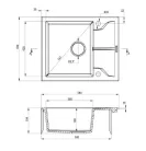 Mosogatótálca, Deante Andante 1 medencés, gránit, csepegtetővel, metálszürke ZQN_S11A