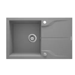   Mosogatótálca, Deante Andante 1 medencés, gránit, csepegtetővel, metálszürke ZQN_S113