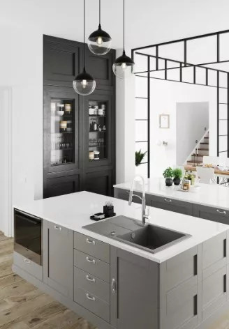 Mosogatótálca, Deante Andante 1 medencés, gránit, csepegtetővel, metálszürke ZQN_S113