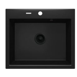   Mosogatótálca, Deante Andante 1 medencés, gránit mosogató, fekete ZQN_N103