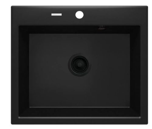 Mosogatótálca, Deante Andante 1 medencés, gránit mosogató, fekete ZQN_N103