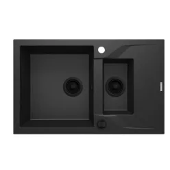   Mosogatótálca, Deante Andante 1,5 medencés, gránit, csepegtetővel, grafit metál ZQN_G513