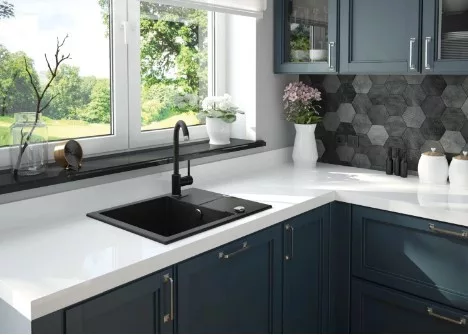 Mosogatótálca, Deante Andante 1 medencés, gránit mosogató, grafit metál ZQN_G11A