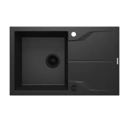   Mosogatótálca, Deante Andante 1 medencés, gránit, csepegtetővel grafit metál ZQN_G113