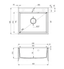 Mosogatótálca, Deante Andante 1 medencés, gránit mosogató, grafit metál ZQN_G103