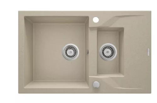 Mosogatótálca, Deante Andante 1,5 medencés, gránit, csepegtetővel, homok ZQN_7513