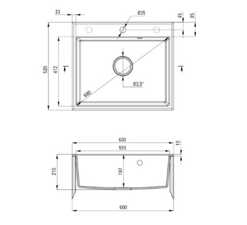 Mosogatótálca, Deante Andante 1 medencés gránit mosogató, bézs ZQN_5103