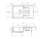 Mosogatótálca, Deante Andante 1,5 medencés, gránit, csepegtetővel, grafit ZQN_2513