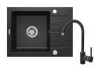 Mosogatótálca, Deante Zorba 1 medencés, gránit, csapteleppel, csepegtetővel, grafit ZQZA211A
