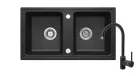 Mosogatótálca, Deante Zorba 2 medencés, gránit, csapteleppel, grafit ZQZA2203
