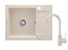 Mosogatótálca, Deante Zorba 1 medencés, gránit, csapteleppel, csepegtetővel, bézs ZQZA511A