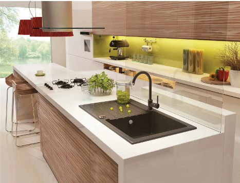 Mosogatótálca, Deante Zorba 1 medencés, gránit, csapteleppel, csepegtetővel, grafit ZQZV2113