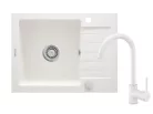 Mosogatótálca, Deante Zorba 1 medencés, gránit, csaptelep+csepegtető, alabástrom ZQZAA11A