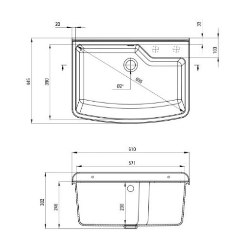 Mosogatótálca, Deante Garden ipari mosogató, 1 medencés, fali, szürke ZYT_310B