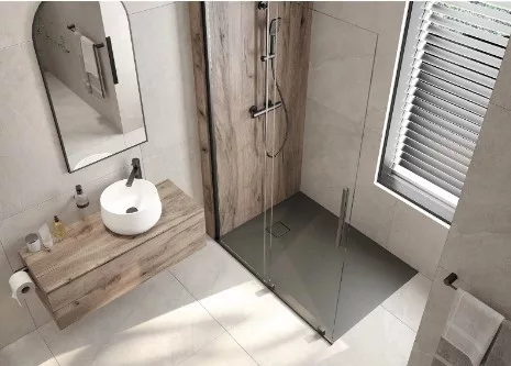 Walk-in, Deante Prizma tolóajtós walk-in, titán, 120 cm KTJ_D32R