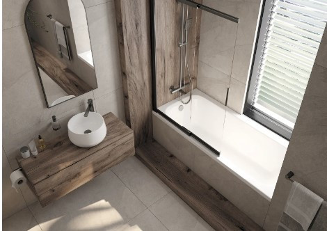 Kádparaván, Deante Prizma kádparaván 100x140 titán KTJ_D73R