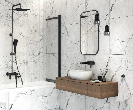 Kádparaván, Deante Prizma kádparaván 100x140 fekete KTJ_N73R