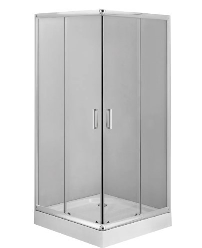 Zuhanykabin, Deante Funkia szögletes zuhanykabin zuhanytálcával króm+átlátszó üveg 90x90