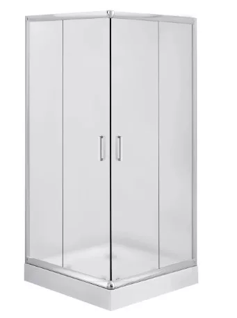 Zuhanykabin, Deante Funkia szögletes zuhanykabin zuhanytálcával króm+matt üveg 80x80