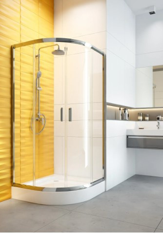 Zuhanykabin, Deante Funkia íves zuhanykabin króm+átlátszó üveg 80x80 KYP_052K