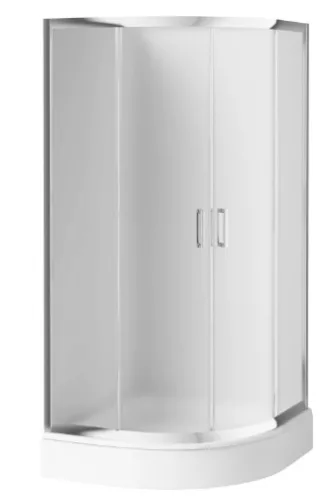 Zuhanykabin, Deante Funkia íves zuhanykabin zuhanytálcával  króm+matt üveg 90x90