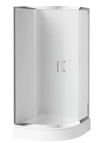 Zuhanykabin, Deante Funkia íves zuhanykabin zuhanytálcával króm+matt üveg 80x80