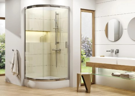 Zuhanytálca, Deante Funkia íves akril zuhanytálca, fehér, 80 cm KTA_054B