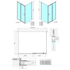 Zuhanyajtó, Sapho Polysan Easy Line Black tolóajtó, matt fekete, átlátszó üveg 110 cm EL1115B