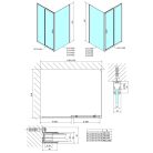 Zuhanyajtó, Sapho Polysan Easy Line Black tolóajtó, matt fekete, átlátszó üveg 120 cm EL1215B