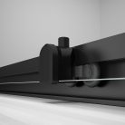 Zuhanyajtó, Sapho Polysan Easy Line Black tolóajtó, matt fekete, átlátszó üveg 120 cm EL1215B