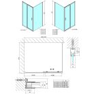 Zuhanyajtó, Sapho Polysan Easy Line Black tolóajtó, matt fekete, átlátszó üveg 140 cm EL1415B