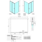 Zuhanyajtó, Sapho Polysan Easy Line Black tolóajtó, matt fekete, átlátszó üveg 150 cm EL1515B