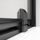 Zuhanyajtó, Sapho Polysan Easy Line Black nyílóajtó fix résszel, matt fekete, 90 cm EL1615B