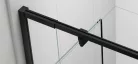 Zuhanyajtó, Sapho Polysan Easy Line Black nyílóajtó fix rész,matt fekete,brick üveg,90 cm EL1638B