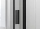 Zuhanyajtó, Sapho Polysan Easy Line Black nyílóajtó fix rész,matt fekete,brick üveg,90 cm EL1638B