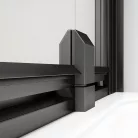 Zuhanyajtó, Sapho Polysan Easy Line Black nyílóajtó fix rész,matt fekete,brick üveg,90 cm EL1638B