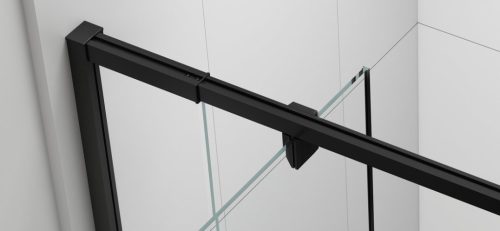 Zuhanyajtó, Sapho Polysan Easy Line Black nyílóajtó fix rész,matt fekete,102 cm EL1715B