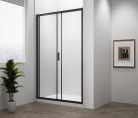 Zuhanyajtó, Sapho Polysan Easy Line Black tolóajtó, matt fekete, átlátszó üveg 160 cm EL1815B