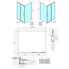 Zuhanyajtó, Sapho Polysan Easy Line Black tolóajtó, matt fekete, átlátszó üveg 160 cm EL1815B