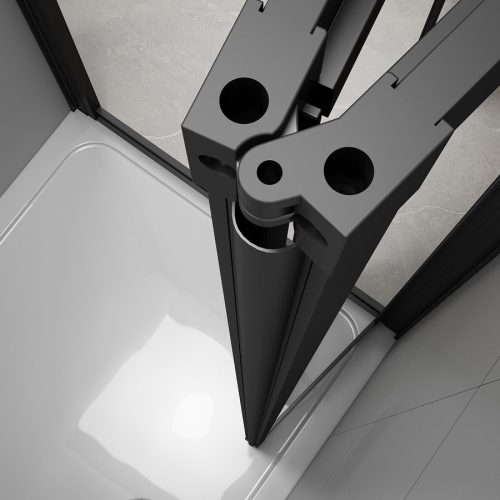 Zuhanyajtó, Sapho Polysan Easy Line Black harmónikaajtó, 80 cm, matt fekete EL1980B