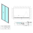 Zuhanyajtó, Sapho Polysan Easy Line Black harmónikaajtó, 80 cm, matt fekete EL1980B